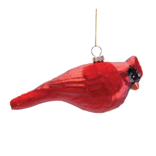 Melrose 5.5" Red Cardinal Glass Ornaments, 12ct.